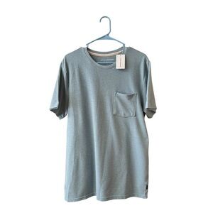 NEW Lucky Brand Casual Textured Crewneck T-Shirt Size L Light Blue Short Sleeve